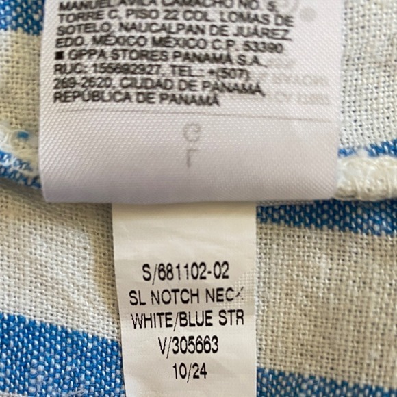 Old Navy Fit & Flare Sleeveless Linen Blend Blue White Stripe Midi Dress: L EUC - Picture 12 of 13